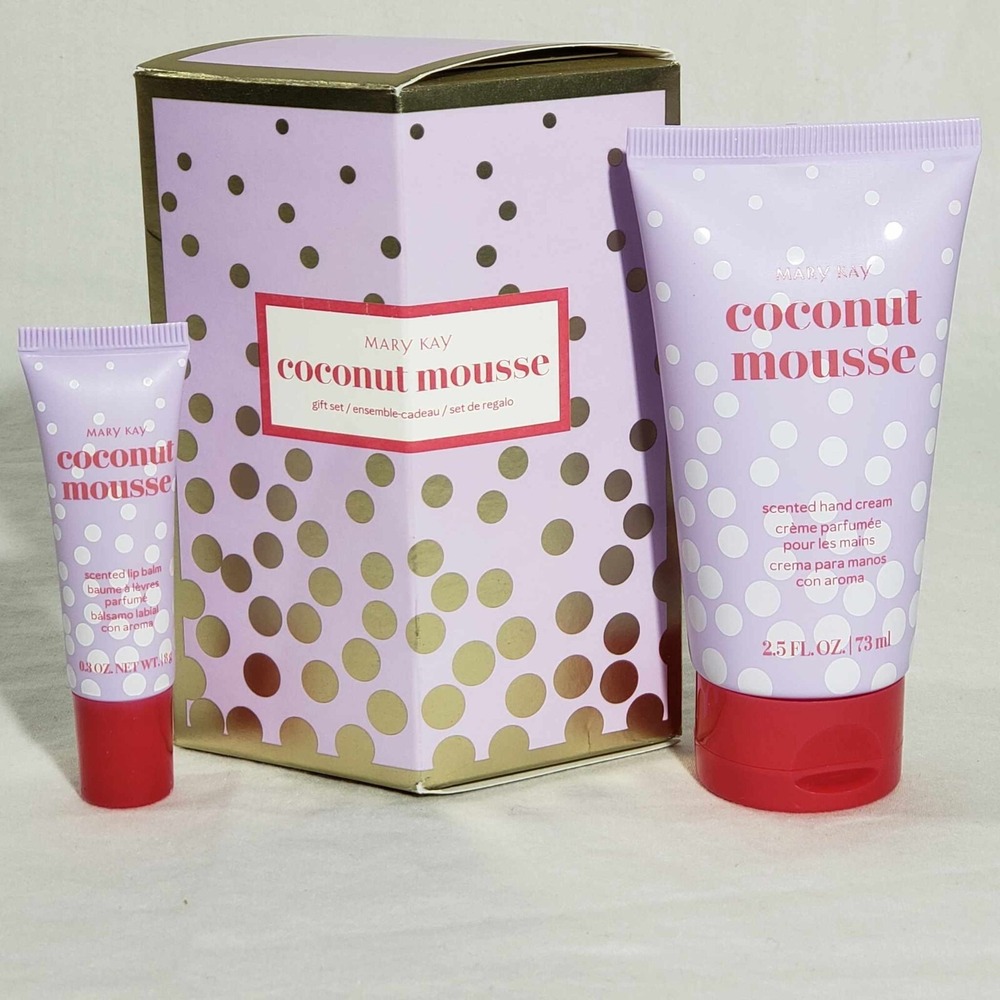 MARY KAY Coconut Mousse Gift Set with Hand Cream & Lip Balm Limited Edition NEW